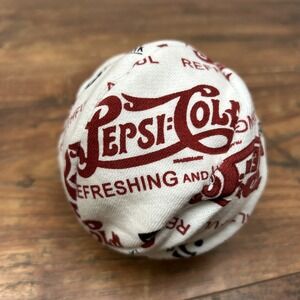 Vtg Promotional Pepsi Cola 4" Diameter Bouncy Fabric Blow up Ball‎ Inflatable